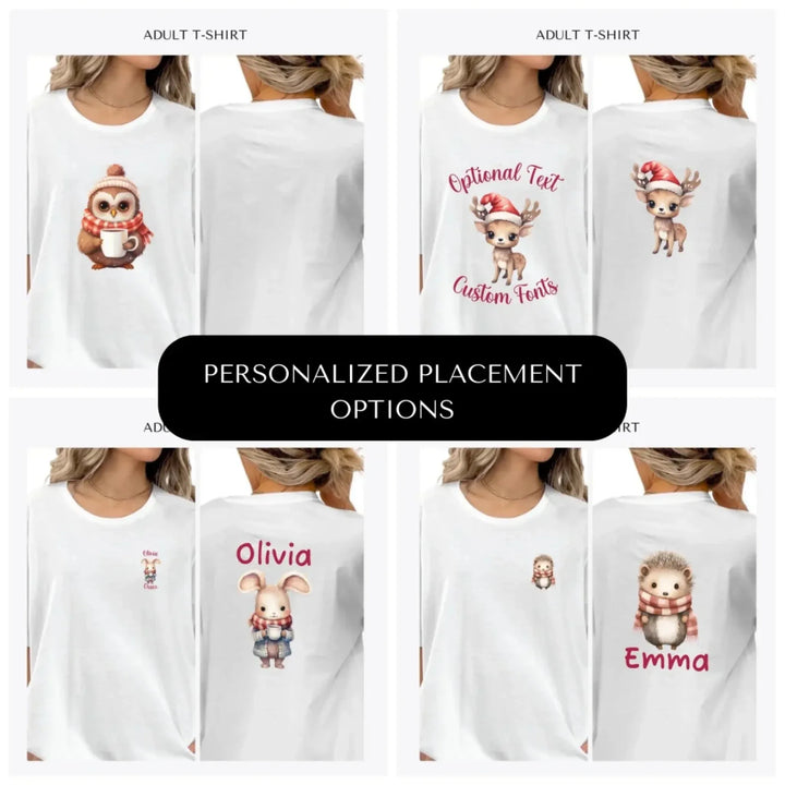 Watercolor-Winter-Woodland-Animals-custom-adult-t-shirt-design-placement-front-back-pocket-artfulane