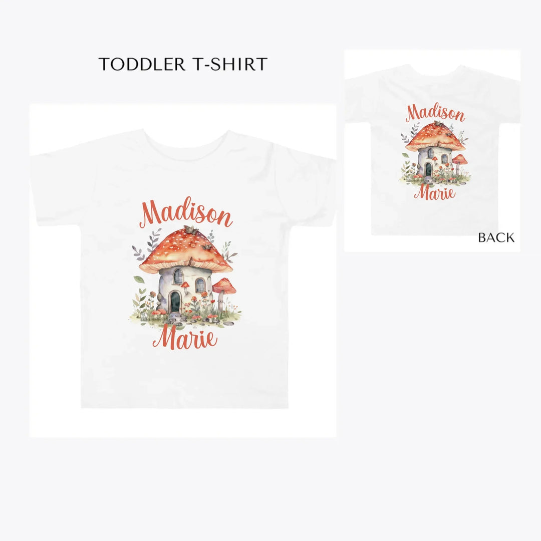 watercolor-woodland-mushroom-homes-toddler-custom-t-shirt-artfulane
