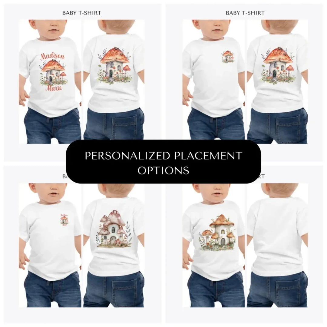 watercolor-woodland-mushroom-homes-custom-baby-t-shirt-design-placement-front-back-pocket-artfulane