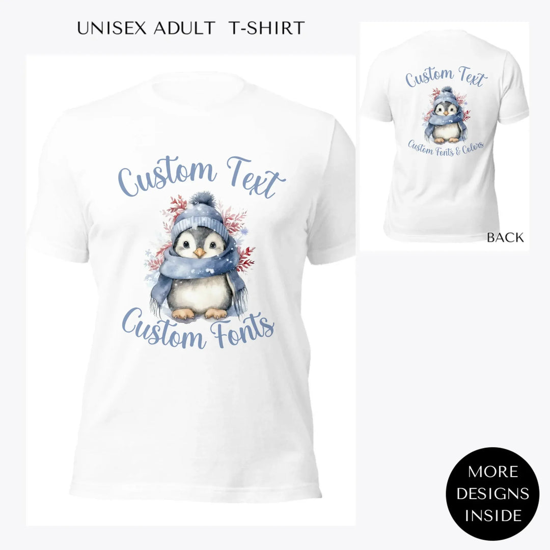 Winter-Penguins-custom-women-unisex-adult-t-shirt-artfulane