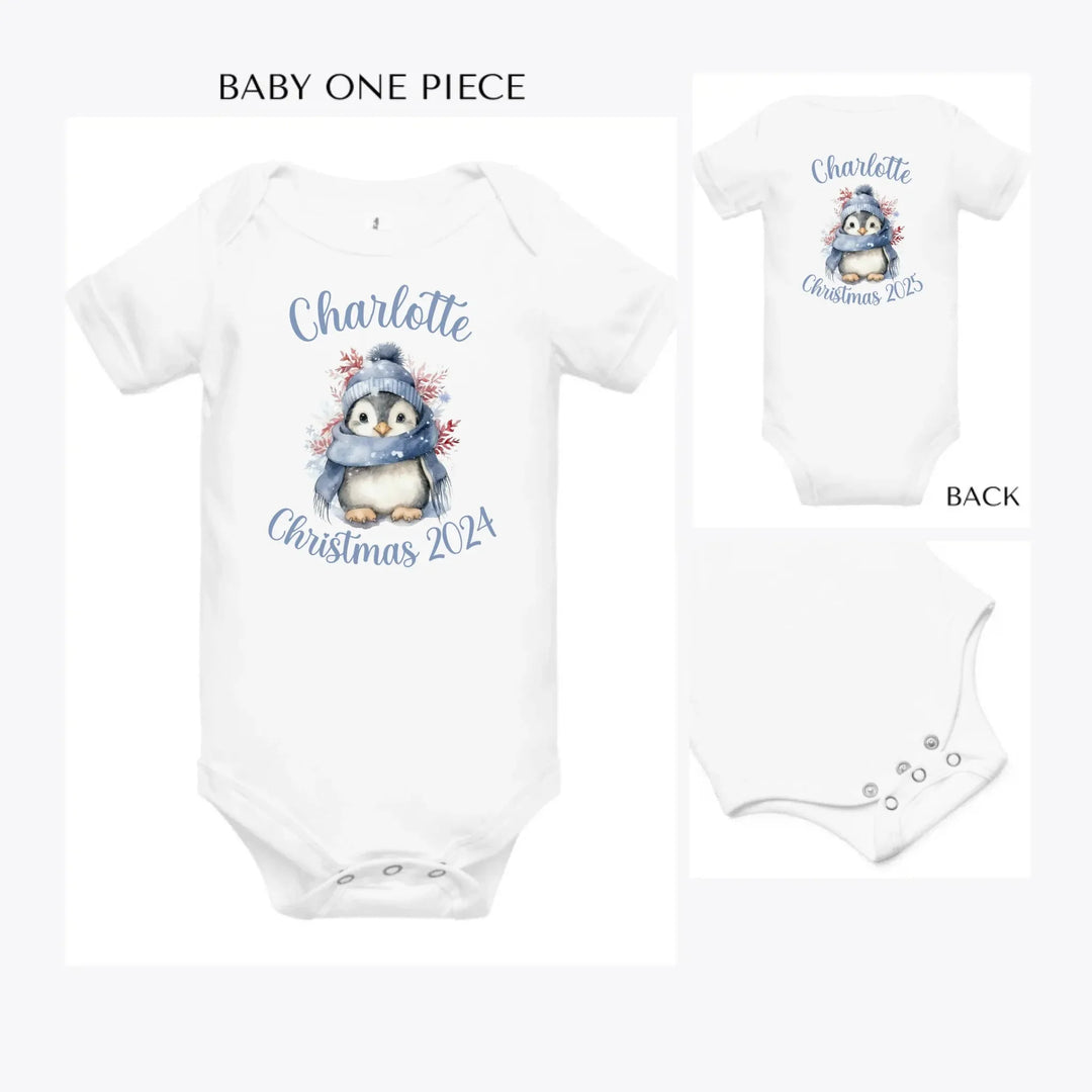 Winter-Penguins-custom-baby-onesie-artfulane