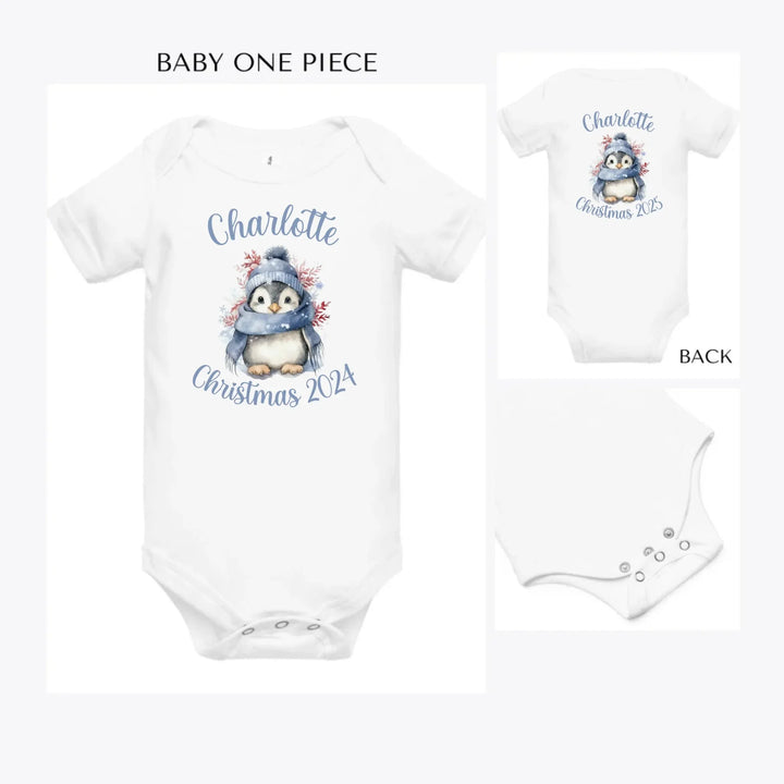 Winter-Penguins-custom-baby-onesie-artfulane