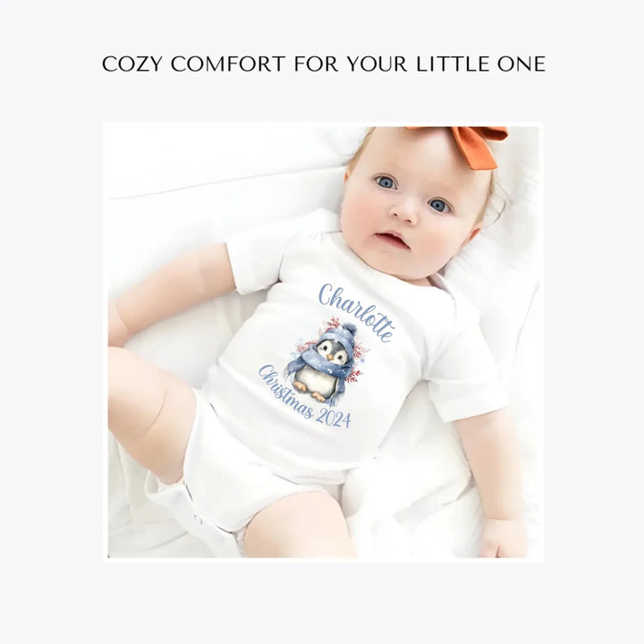 Winter-Penguins-custom-baby-bodysuit-artfulane