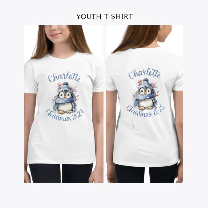 Winter-Penguins-custom-youth-girl-t-shirt-artfulane
