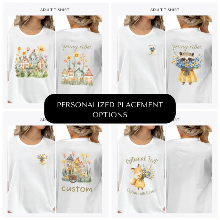 Yellow-Spring-Woodland-Animal-custom-adult-t-shirt-design-placement-front-back-pocket-artfulane