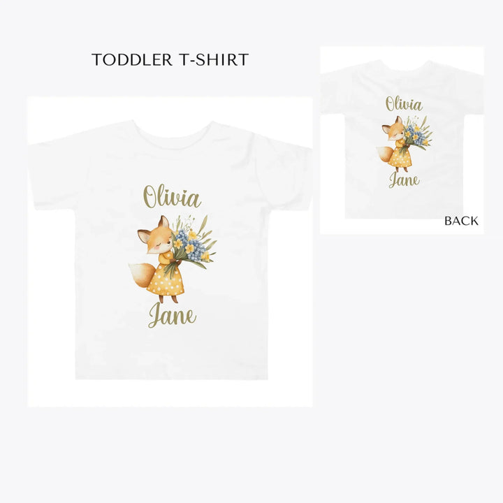 Yellow-Spring-Woodland-Animal-toddler-custom-t-shirt-artfulane