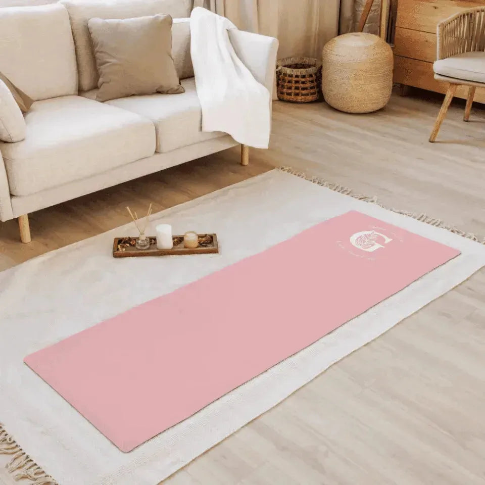 Custom Yoga Mat - Autumn Leaf Initial - ARTFULANE
