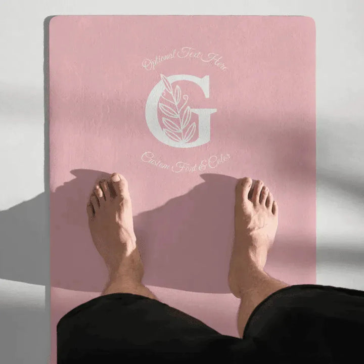 Custom Yoga Mat - Autumn Leaf Initial - ARTFULANE