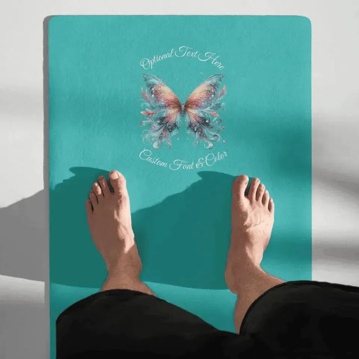 Custom Yoga Mat - Beautiful Watercolor Butterflies - ARTFULANE