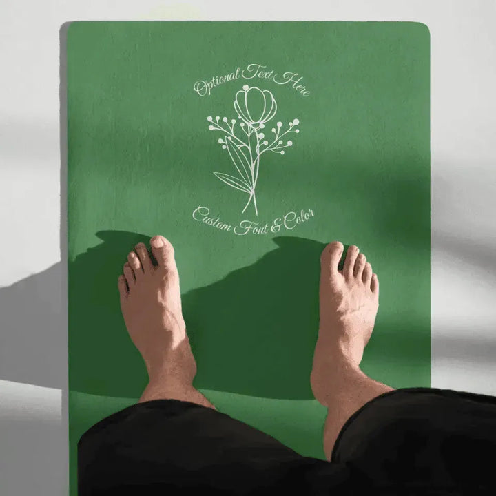 Custom Yoga Mat - Bunch of Flowers Line Art - ARTFULANE