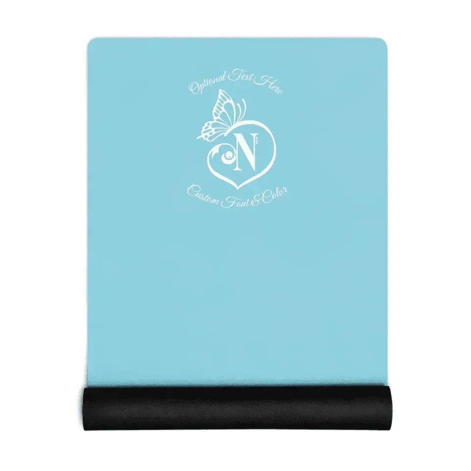 Custom Yoga Mat - Butterfly Love Initial - ARTFULANE
