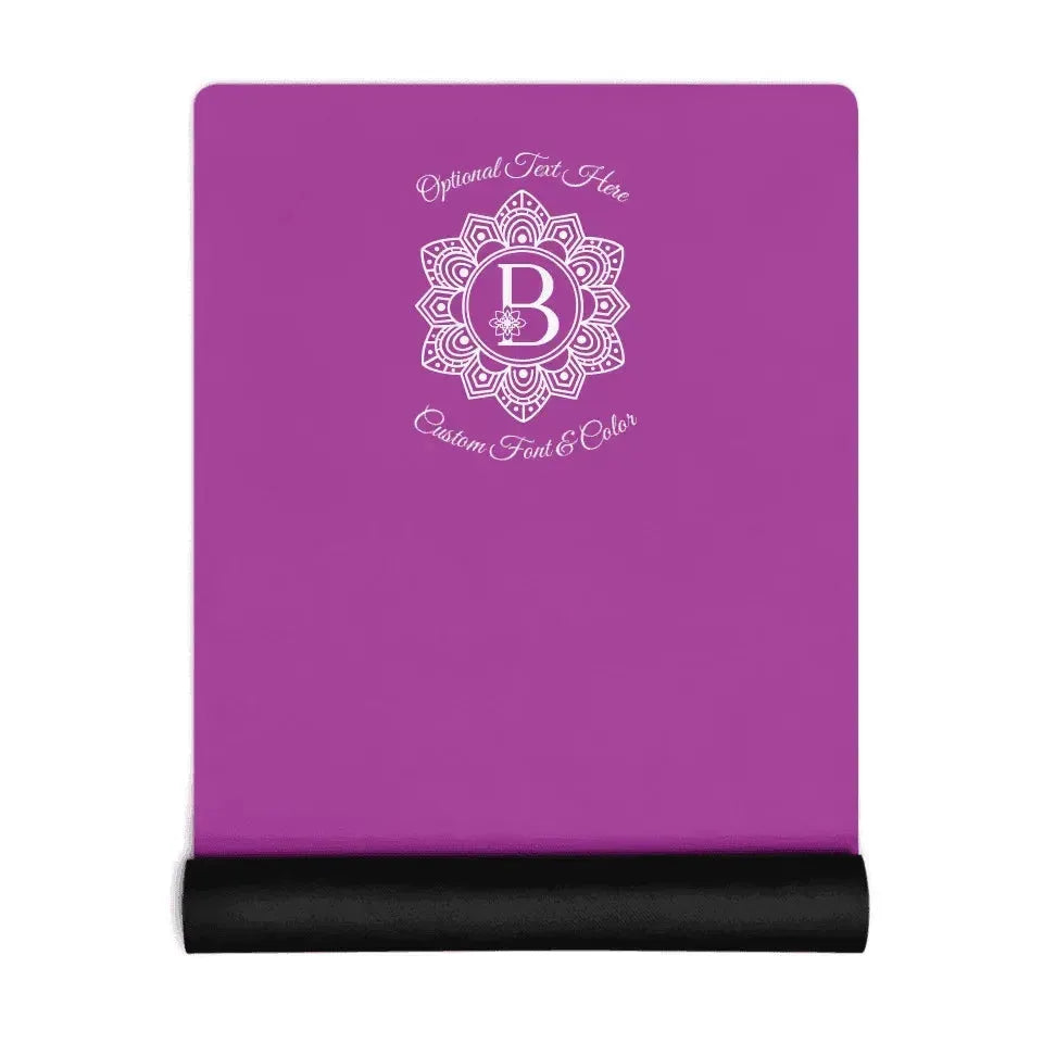 Custom Yoga Mat - Elegant Mandala Initial - ARTFULANE
