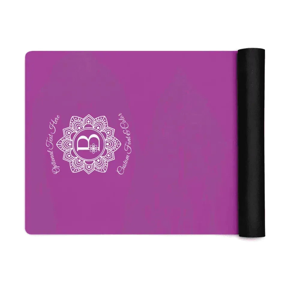 Custom Yoga Mat - Elegant Mandala Initial - ARTFULANE