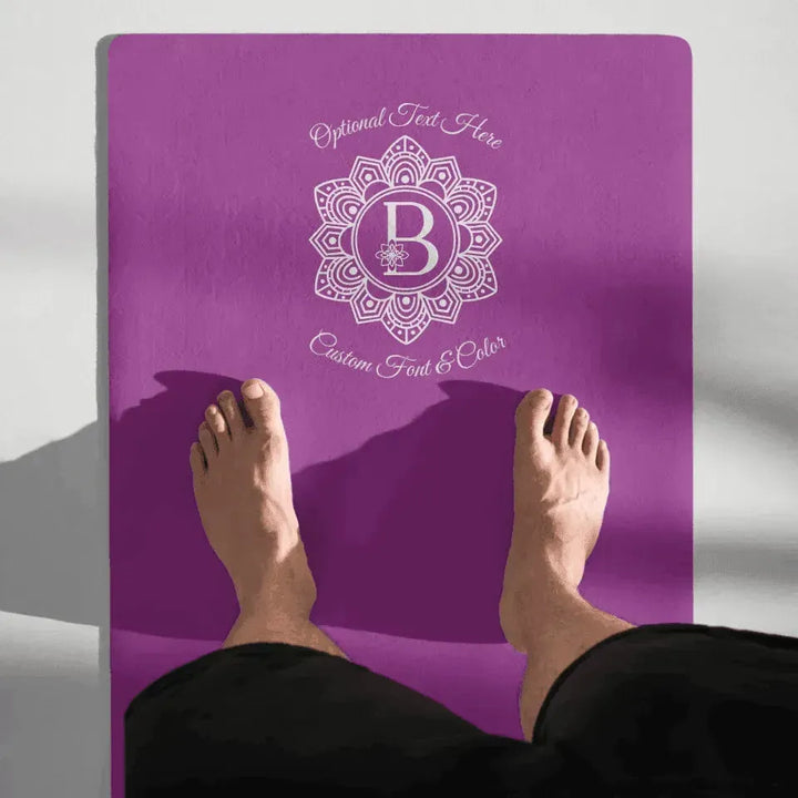 Custom Yoga Mat - Elegant Mandala Initial - ARTFULANE