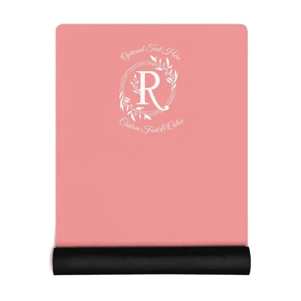 Custom Yoga Mat - Floral Initial - ARTFULANE