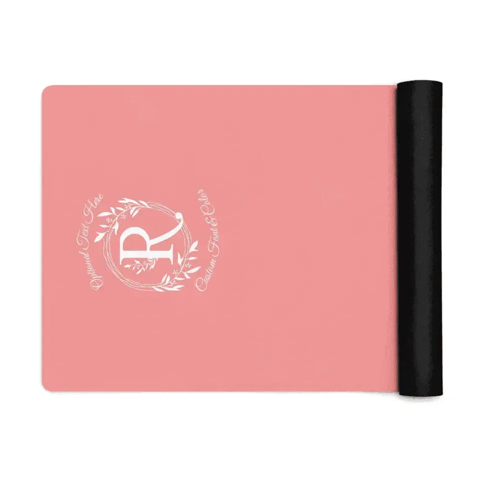 Custom Yoga Mat - Floral Initial - ARTFULANE