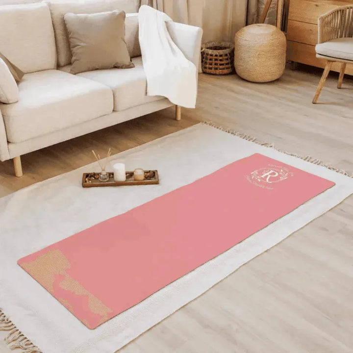 Custom Yoga Mat - Floral Initial - ARTFULANE