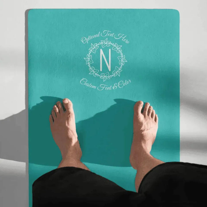 Custom Floral Monogram Yoga Mat - ARTFULANE