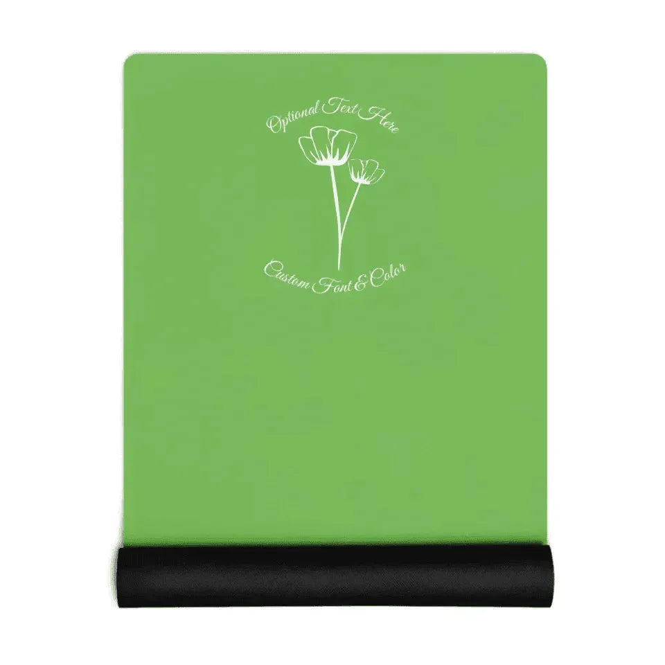Custom Yoga Mat - Flowers Line Art - ARTFULANE