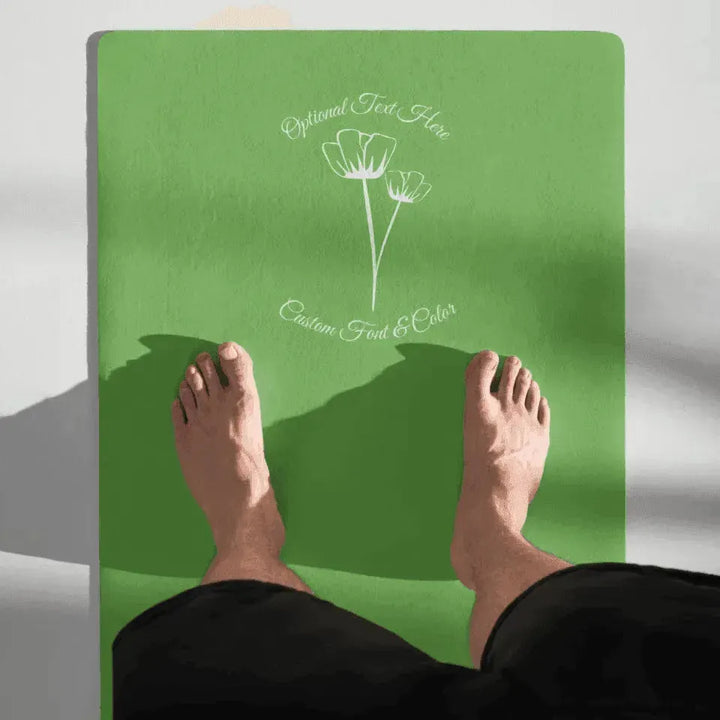 Custom Yoga Mat - Flowers Line Art - ARTFULANE