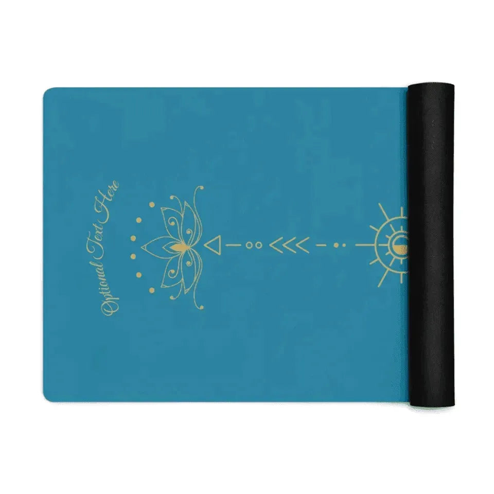 Custom Yoga Mat - Golden Lotus Flower - ARTFULANE