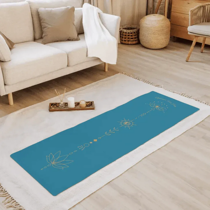 Custom Yoga Mat - Golden Lotus Flower - ARTFULANE