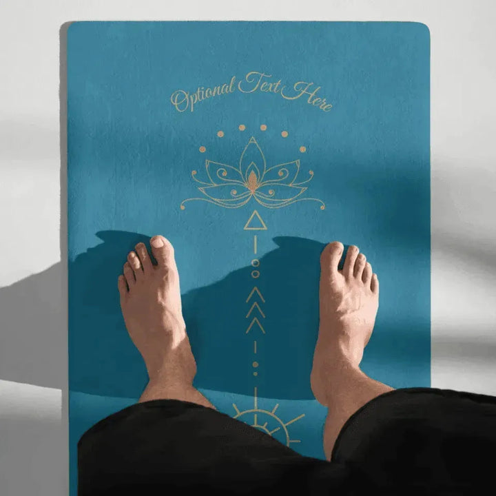 Custom Yoga Mat - Golden Lotus Flower - ARTFULANE