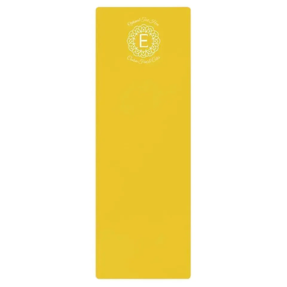 Custom Yoga Mat - Mandala Monogram Line Art - ARTFULANE