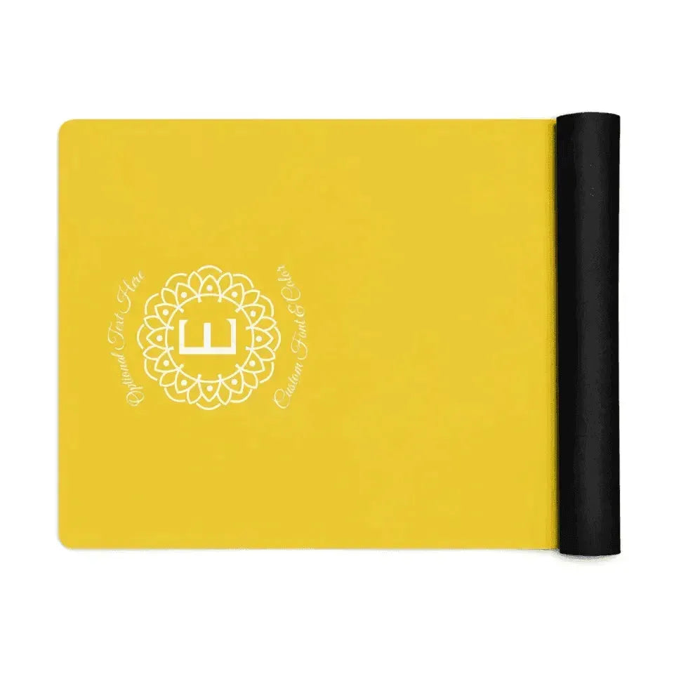 Custom Yoga Mat - Mandala Monogram Line Art - ARTFULANE