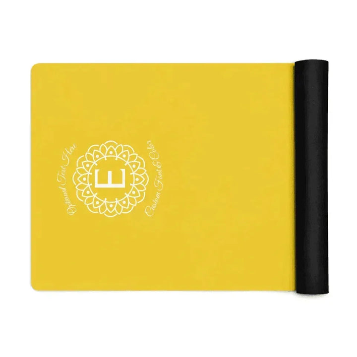 Custom Yoga Mat - Mandala Monogram Line Art - ARTFULANE