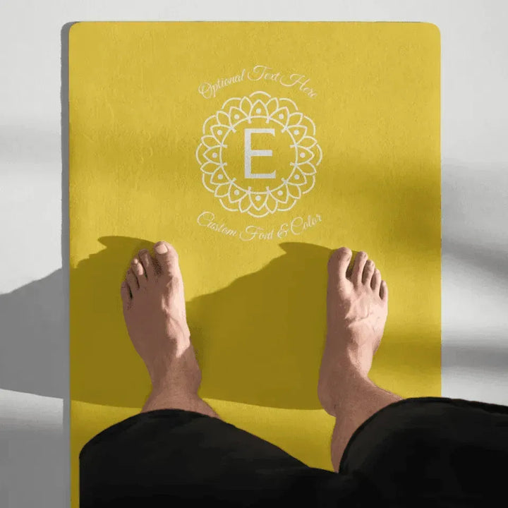 Custom Yoga Mat - Mandala Monogram Line Art - ARTFULANE