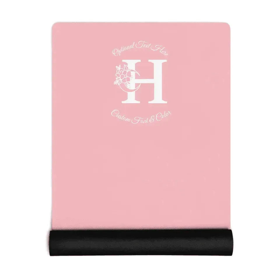 Custom Yoga Mat - Moon Flower Initial - ARTFULANE