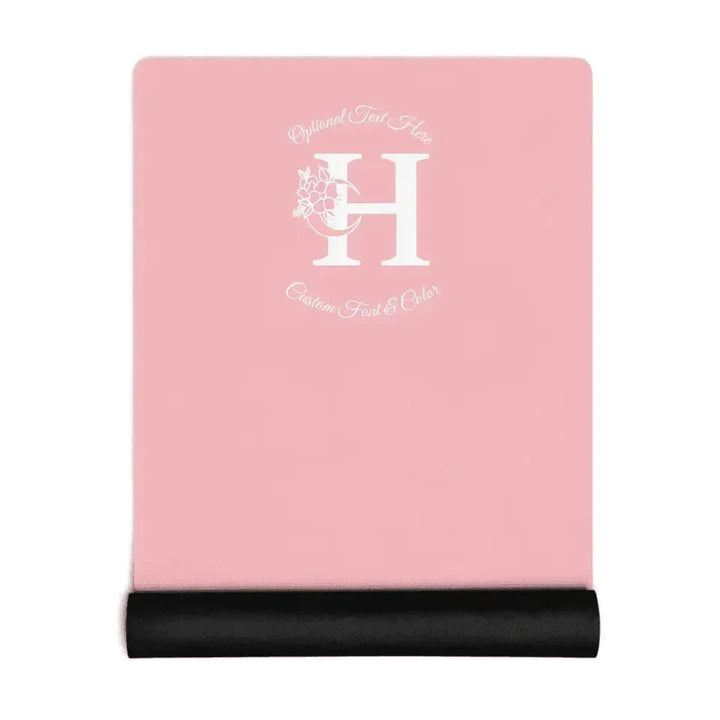 Custom Yoga Mat - Moon Flower Initial - ARTFULANE
