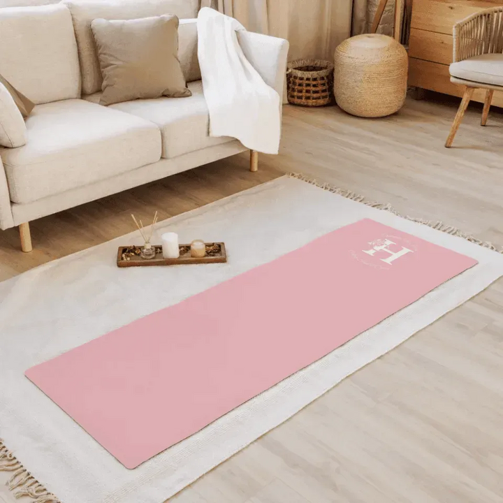 Custom Yoga Mat - Moon Flower Initial - ARTFULANE