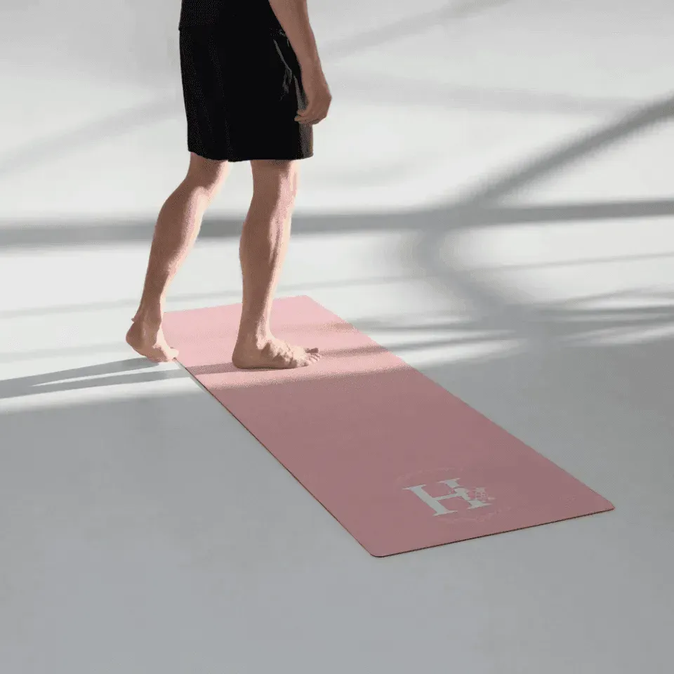 Custom Yoga Mat - Moon Flower Initial - ARTFULANE