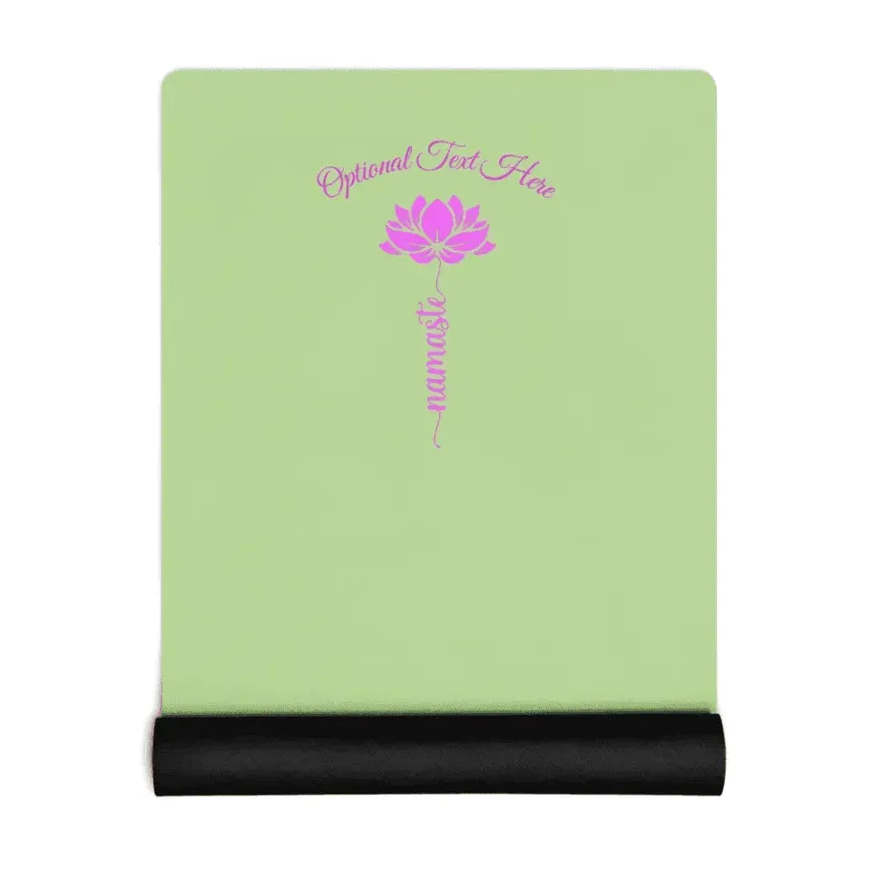 Custom Yoga Mat - Pink Lotus Flower Namaste - ARTFULANE