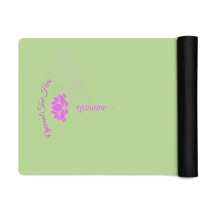 Custom Yoga Mat - Pink Lotus Flower Namaste - ARTFULANE