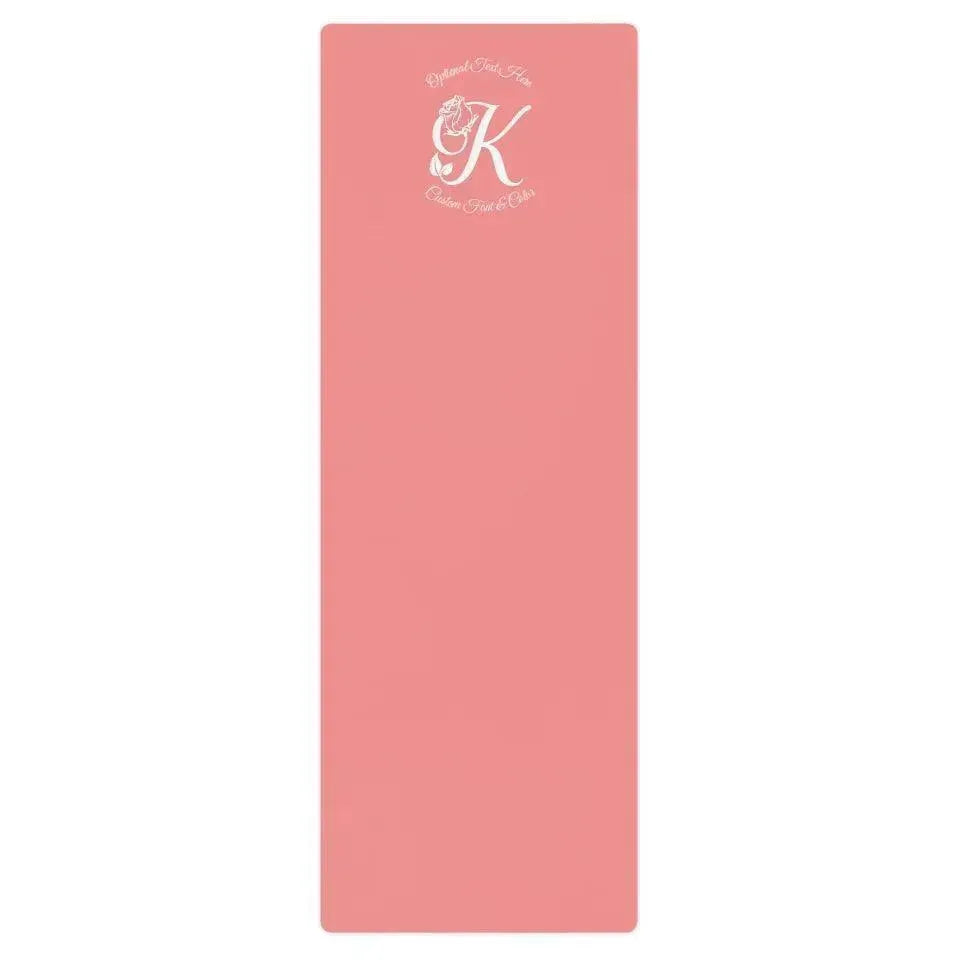 Custom Yoga Mat - Rose Bloom Initial - ARTFULANE