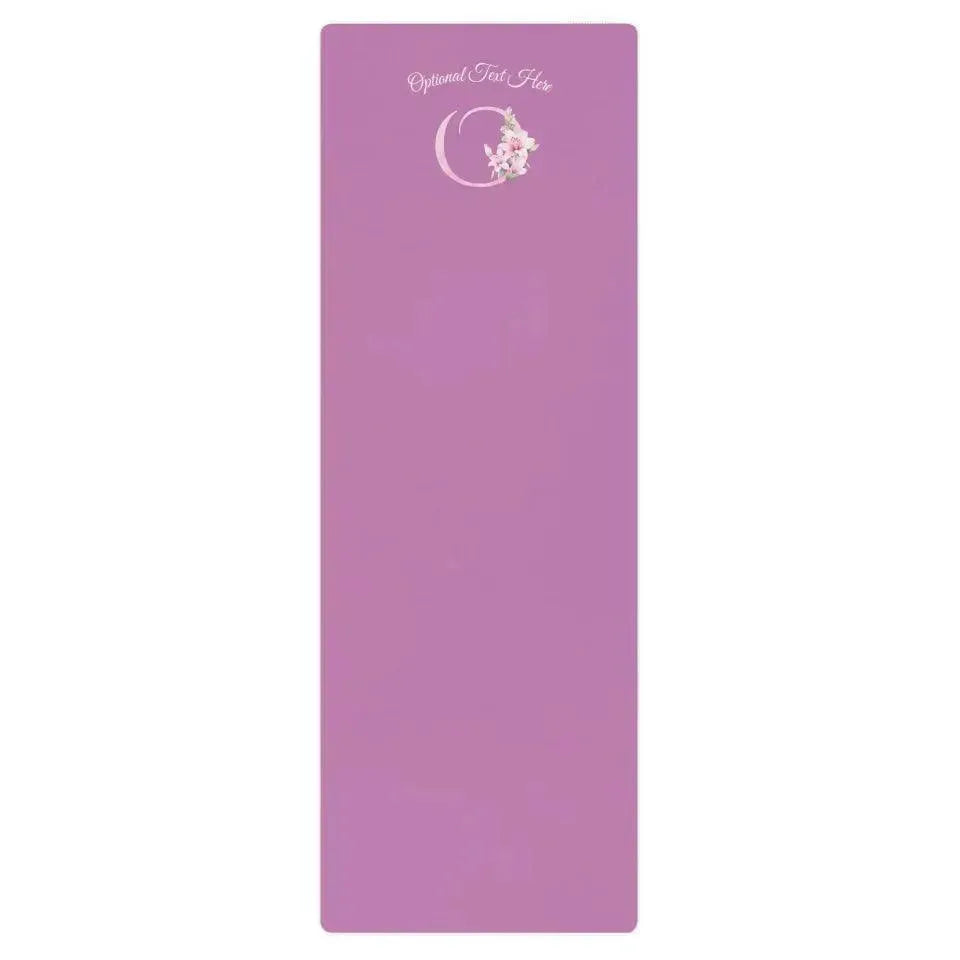 Custom Yoga Mat - Watercolor Pink Lily Alphabet - ARTFULANE