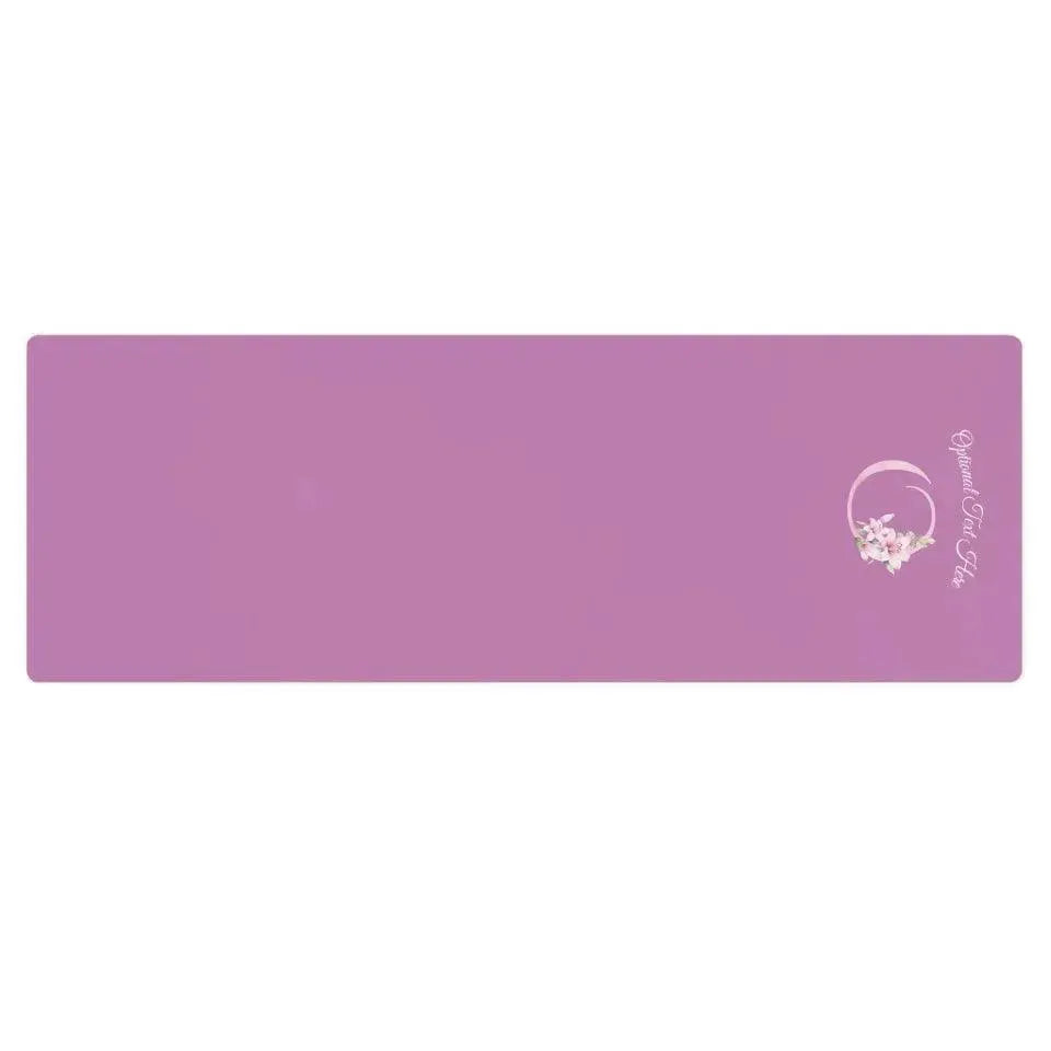 Custom Yoga Mat - Watercolor Pink Lily Alphabet - ARTFULANE