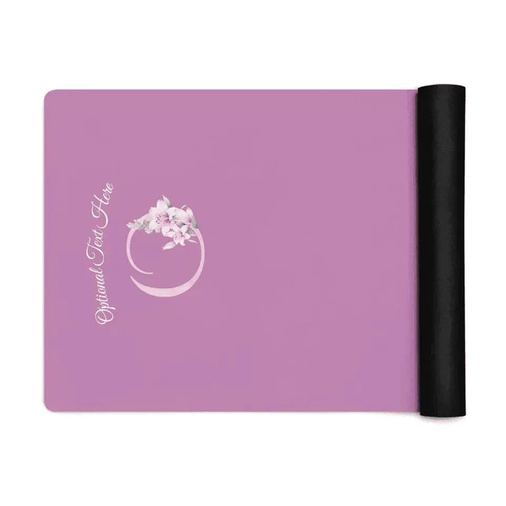 Custom Yoga Mat - Watercolor Pink Lily Alphabet - ARTFULANE