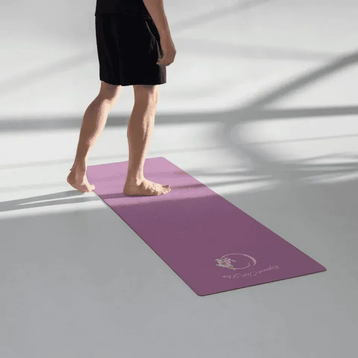 Custom Yoga Mat - Watercolor Pink Lily Alphabet - ARTFULANE