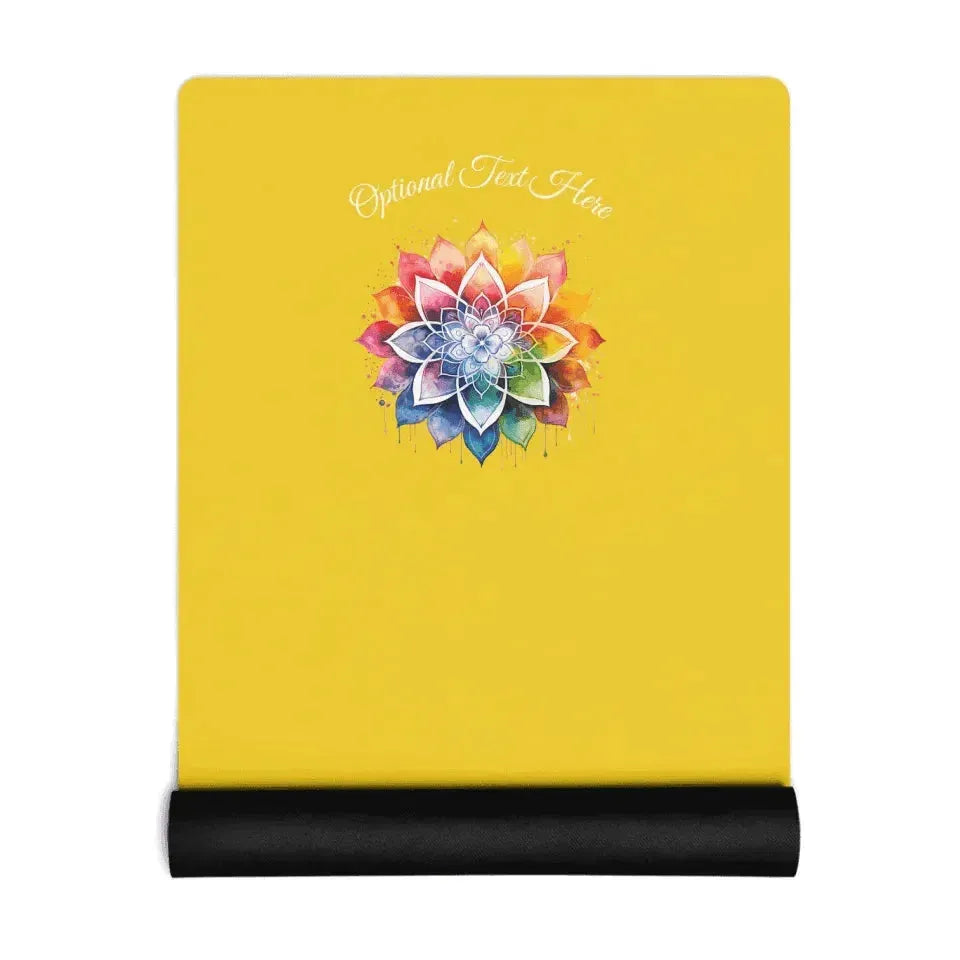 Custom Yoga Mat - Yoga Zen Watercolor Lotus Flower - ARTFULANE