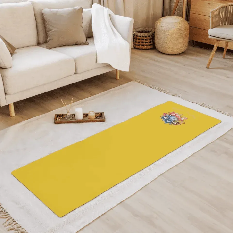 Custom Yoga Mat - Yoga Zen Watercolor Lotus Flower - ARTFULANE
