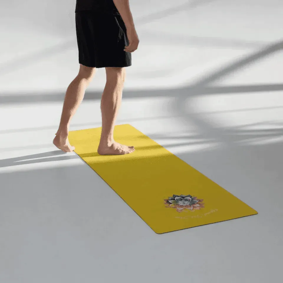 Custom Yoga Mat - Yoga Zen Watercolor Lotus Flower - ARTFULANE