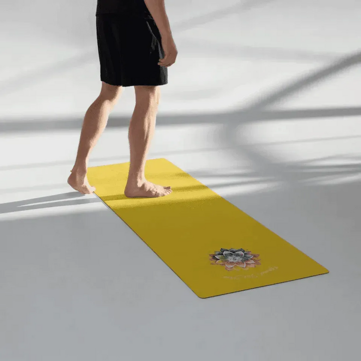 Custom Yoga Mat - Yoga Zen Watercolor Lotus Flower - ARTFULANE