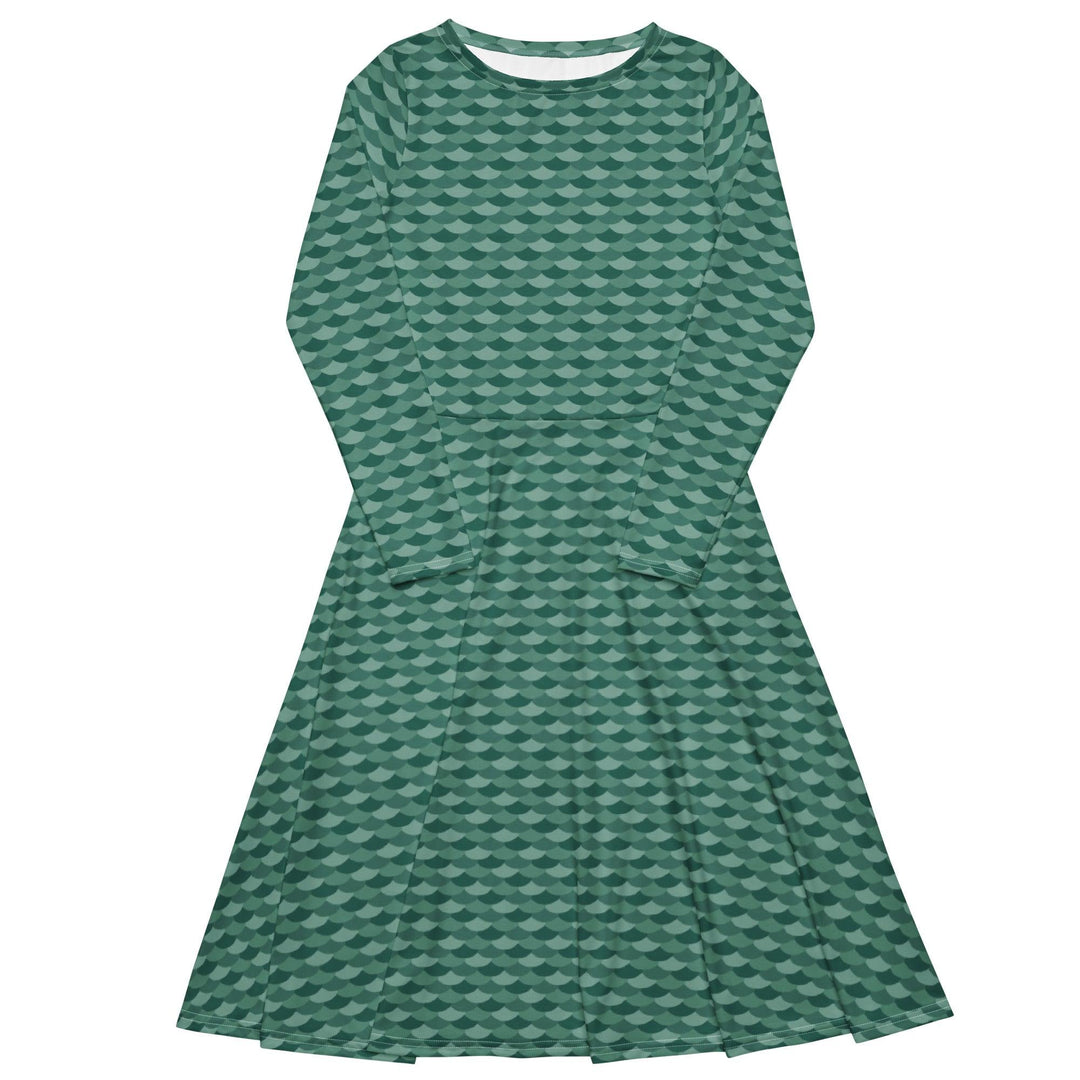 Green Shells Midi Dress - ARTFULANE