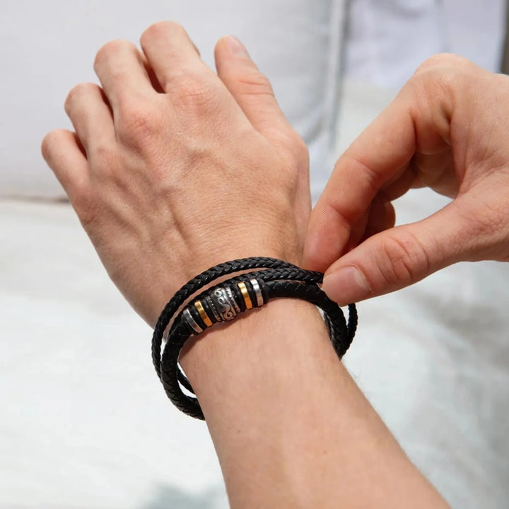 Mens-Love-You-Forever-Bracelet-on-model-artfulane