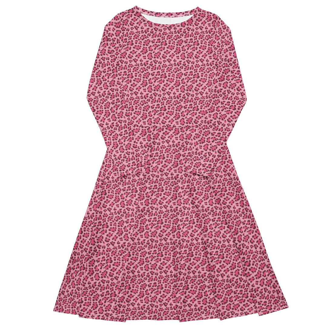 Pink Leopard Midi Dress - ARTFULANE