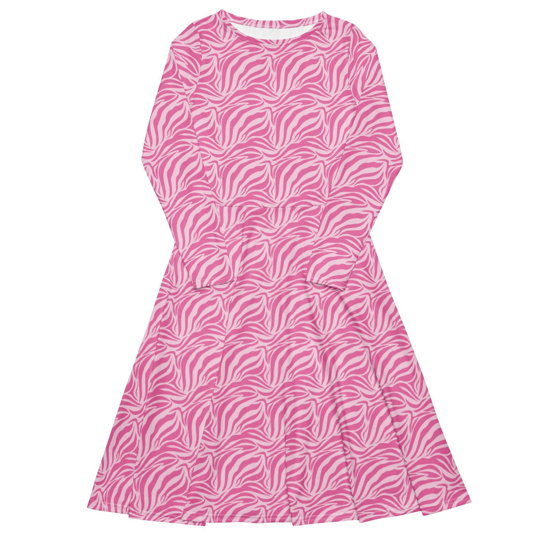 Pink Zebra Midi Dress - ARTFULANE